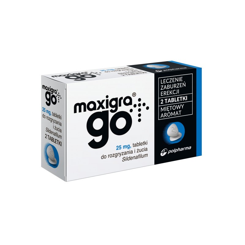 Maxigra Go 25 mg tabletki do rozgr. i żucia, 2 szt