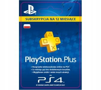 Kod PlayStation Plus PSN 365 dni 12 miesięcy PS4