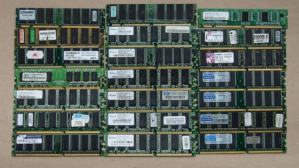 Stare pamięci RAM SDRAM/DDR złom komputerowy