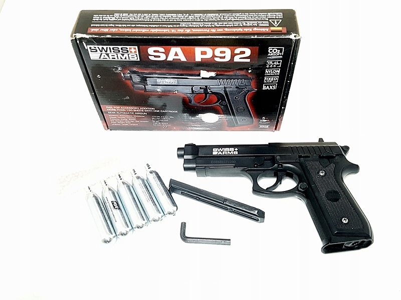 PISTOLET WIATROWKA CO2 SWISS ARMS SA P92 ZESTAW