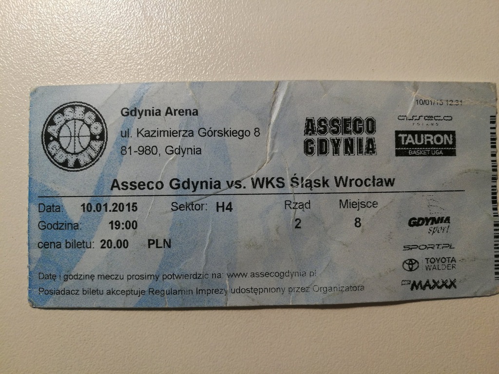 Bilet Asseco Gdynia vs WKS Śląsk Wrocław
