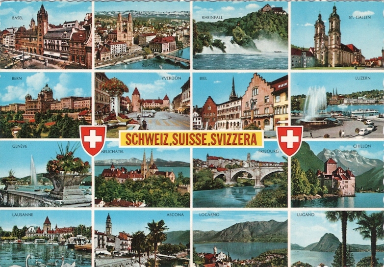 SZWAJCARIA - KRAJOBRAZ + ZABYTKI - PIĘKNE - 1965R