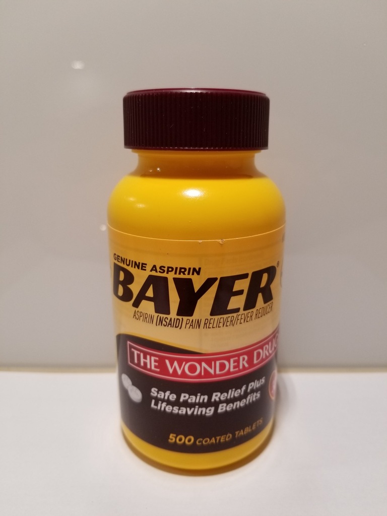 BAYER markowa aspiryna z USA dawka 325mg - 500 tbl