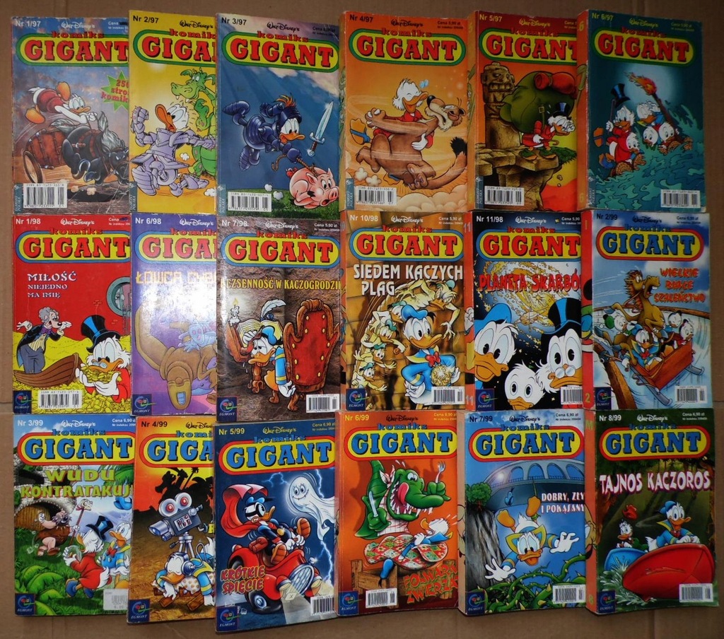 Komiks Gigant - Zestaw 35 numerów z lat 1997-2001