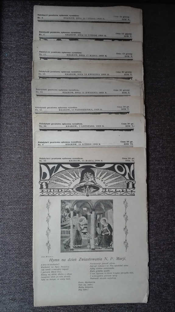 Dzwon Niedzielny, tygodnik katolicki, 1929/1930