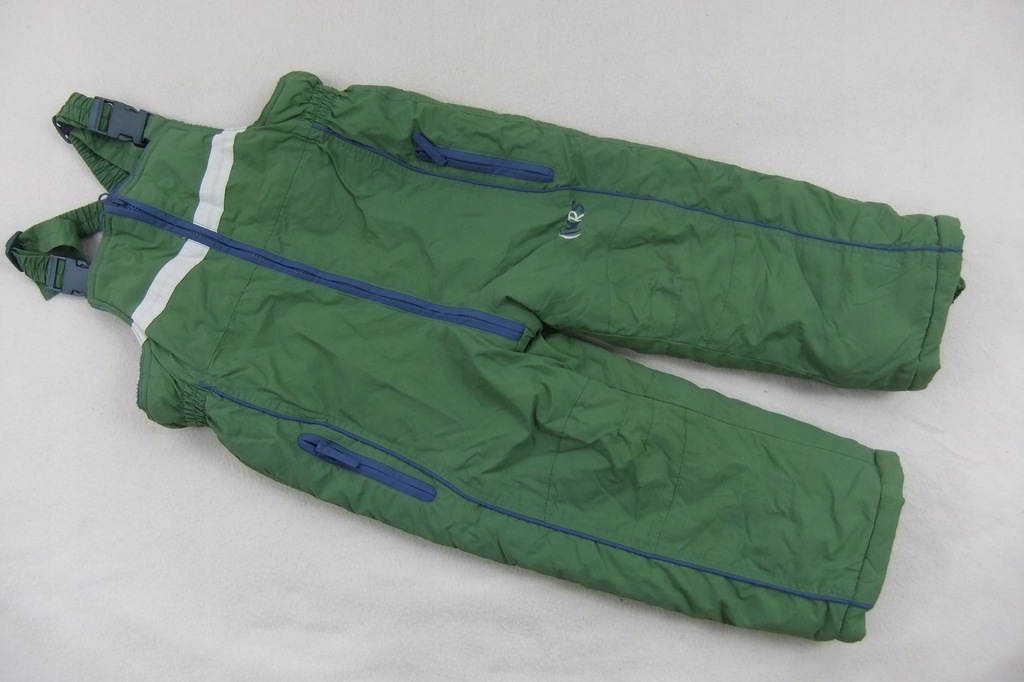 ocieplone spodnie narciarskie 122cm oliwkowe