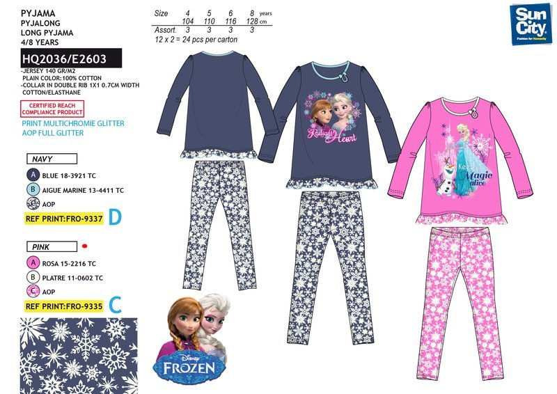 Piżama Frozen - Kraina Lodu. pakiet 24