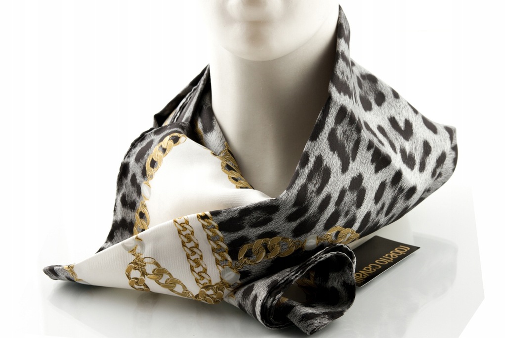 Szalik ROBERTO CAVALLI 100% jedwab apaszka