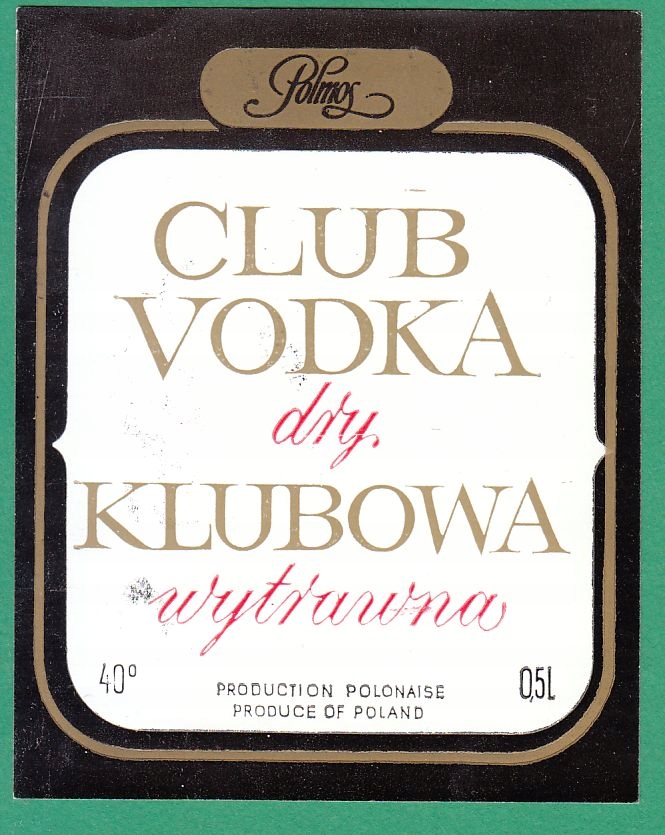 etykieta ,wódka, Club Vodka