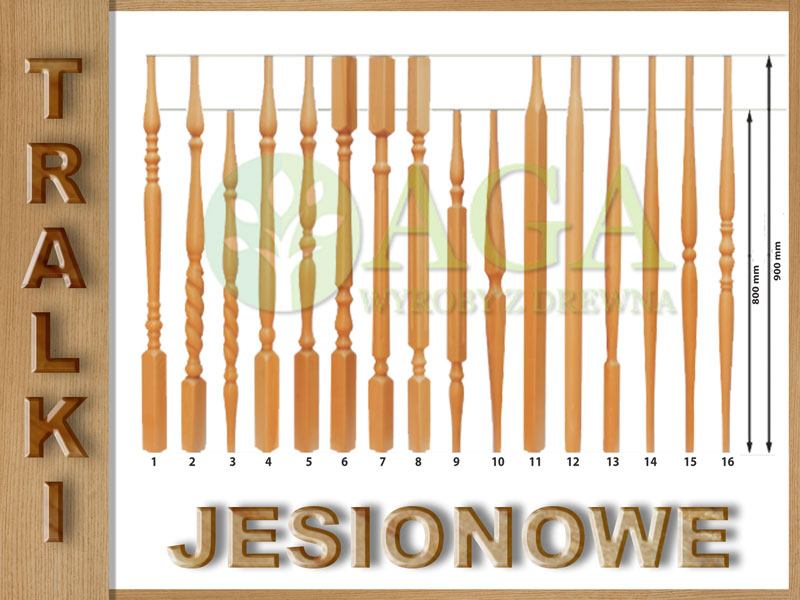 TRALKI JESIONOWE BALUSTRADA PORĘCZE SCHODY JESION
