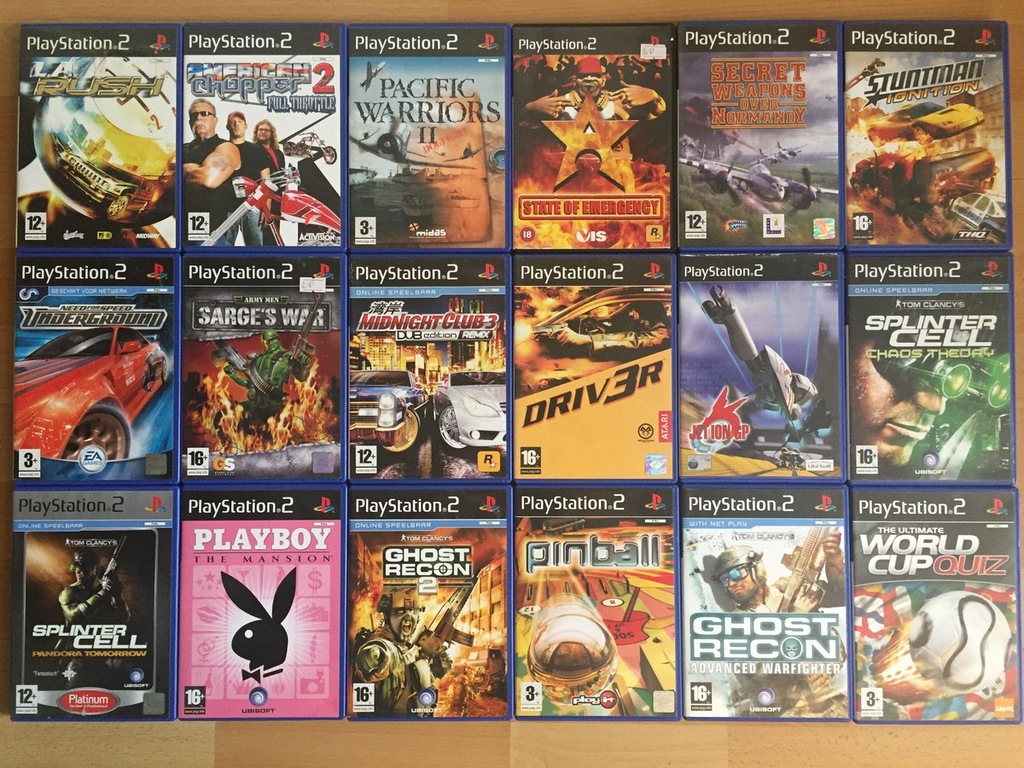 18 gier PS2 - akcja,strzelanina, przygoda, wyścigi