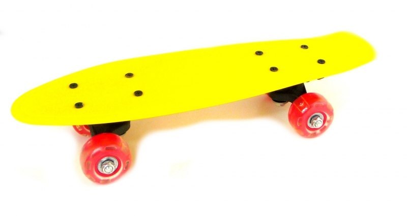 DESKOROLKA FISZKA SKATEBOARD ŻÓŁTA ŚWIECĄCE KÓŁKA