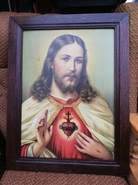 zabytkowy święty obraz Jezus z otwartym sercem