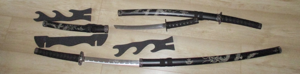 zestaw mieczy miecz AZJA CHINY katana smok TRZY