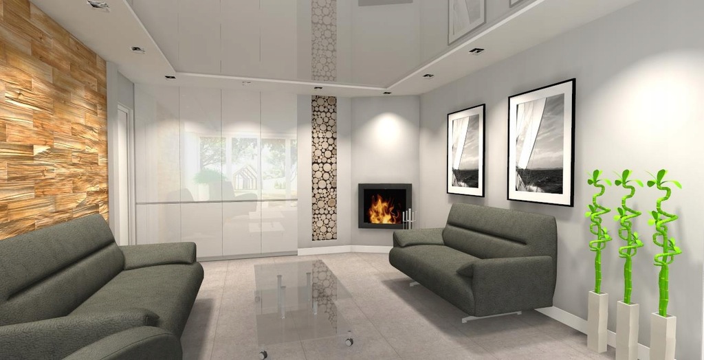 PROJEKT WNĘTRZ 3 D -salon , łazienka -WIZUALIZACJA