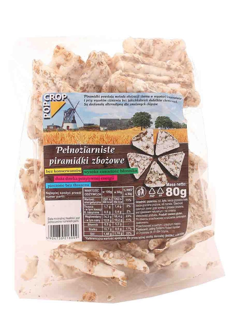 Piramidki pełnoziarniste zbożowe Pop Crop - blueco