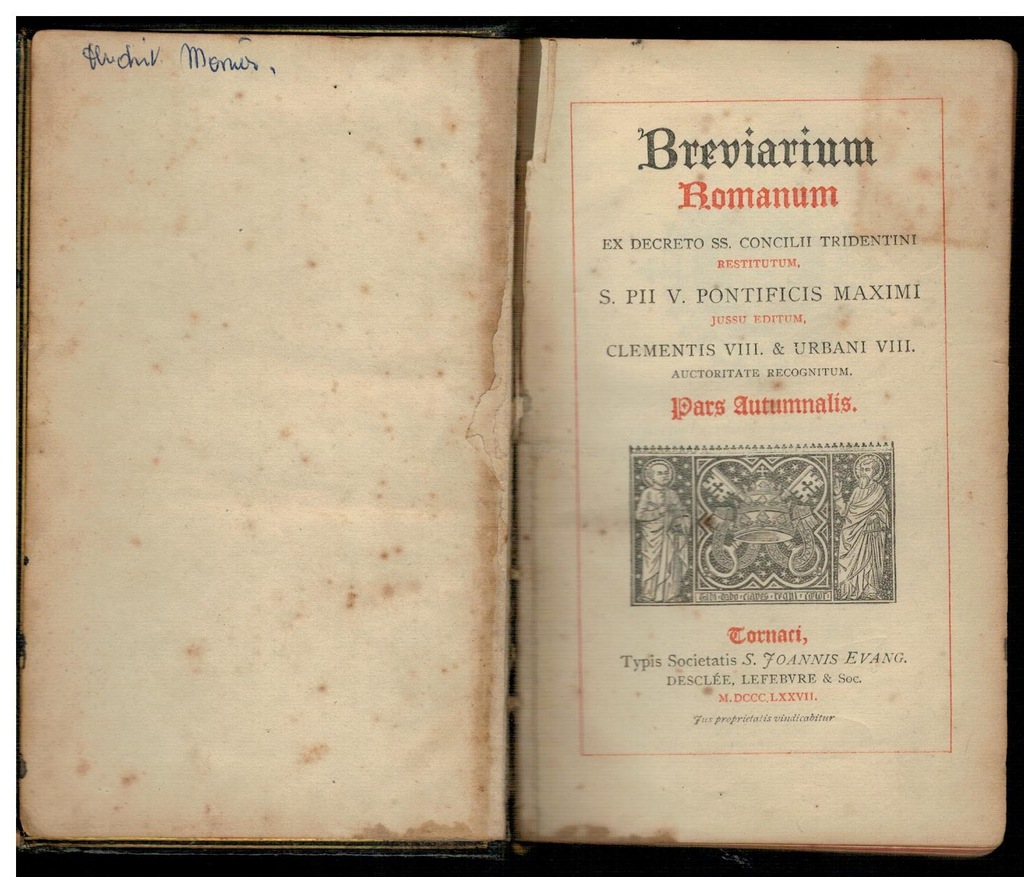 Brewiarz przedsoborowy Breviarium Romanum Aut 1877