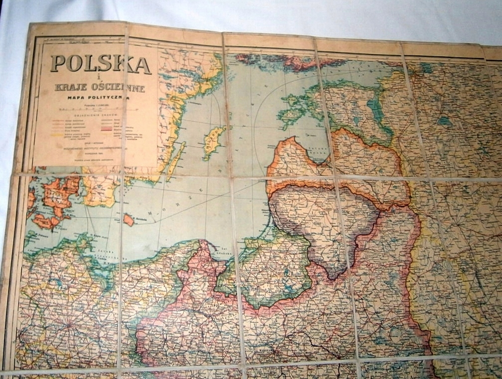 POLSKA i Kraje Ościenne Mapa 1925