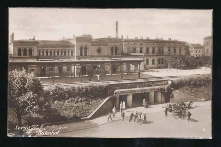 1927 ŻARY, Dworzec kolejowy.
