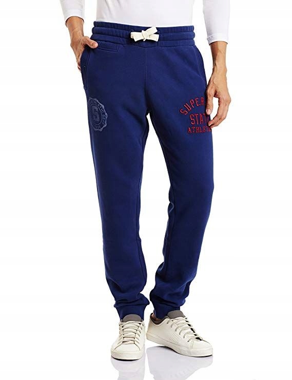 SUPERDRY Niebieskie bawełniane spodnie dresowe XXL