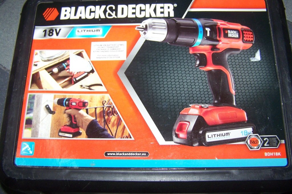 Black &amp; Decker wkrętarka 18 V BDH 18K