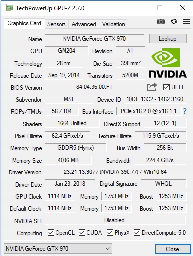 msi gtx 970 gaming 4g 256 bit