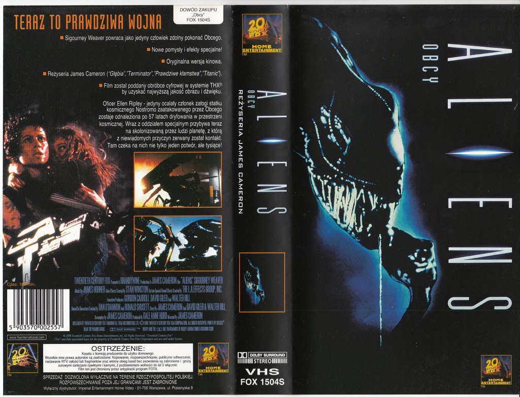Aliens Alien 2 #1 VHS Weaver