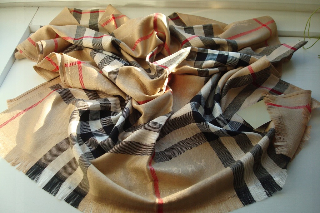 Szal Szalik Burberry Beż 180/70cm Jesień