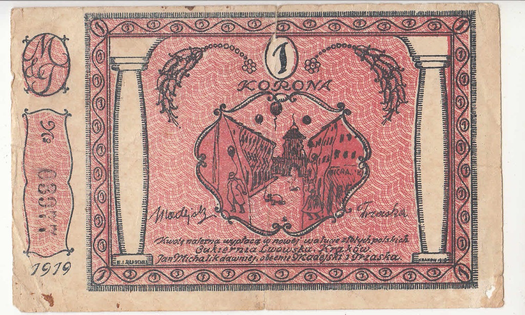 Kraków - Cukiernia Lwowska 1 korona 1919