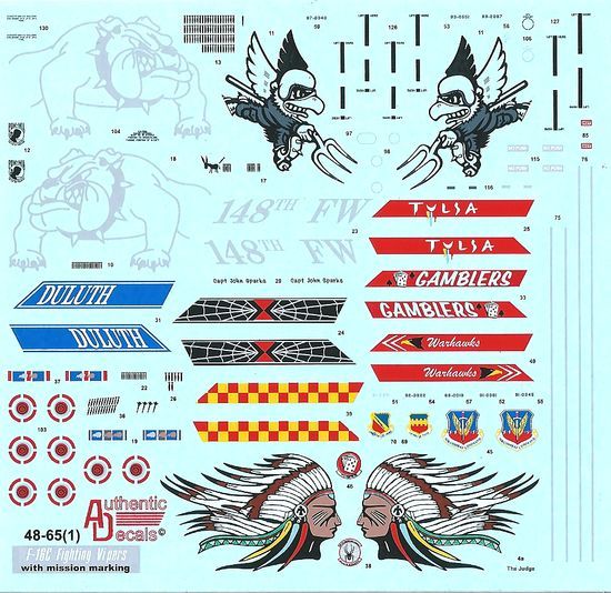 AUTHENTIC DECALS AD4865 1:48 USAF F-16 Fighting Vi