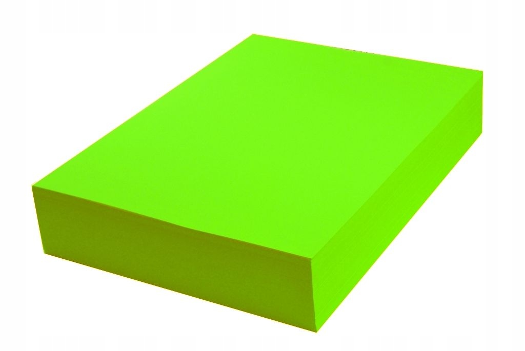 Papier kolorowy A4 jednostronny zielony neon 100ar