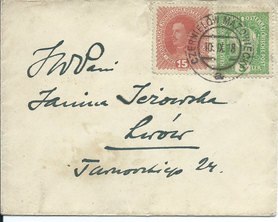 Zabór Austriacki 1918 LIST CZERNIELÓW MAZOWIECKI