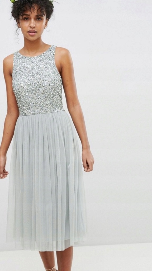 Sukienka Asos Maya Exclusive. Midi tiul. Wesele. L