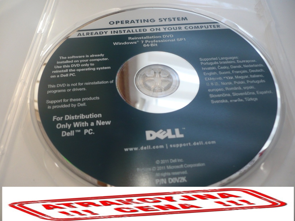 MS Win 7 Professional SP1 64-BIT NOŚNIK DVD NOWY