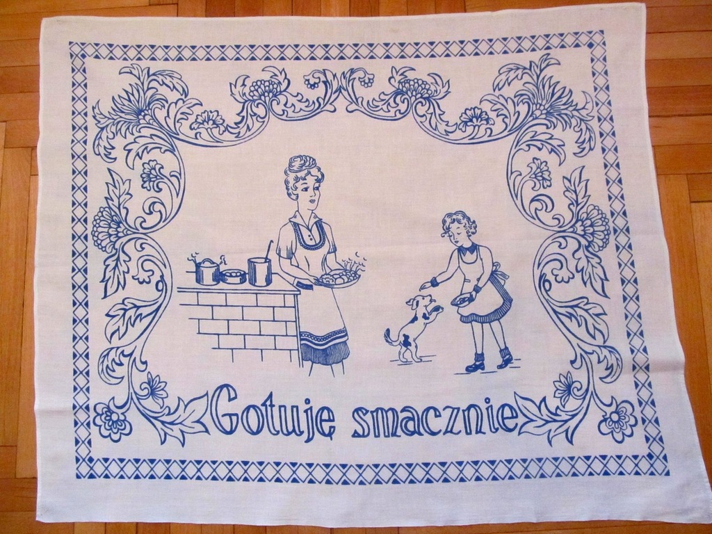 GOTUJĘ SMACZNIE; DRUKOWANA MAKATKA KUCHENNA z PRL