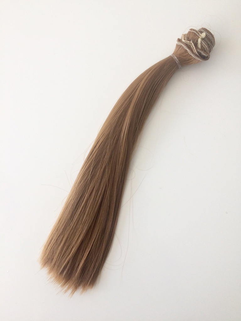 WŁOSY dla LALEK proste CIEMNY BLOND JASNY BRĄZ 25
