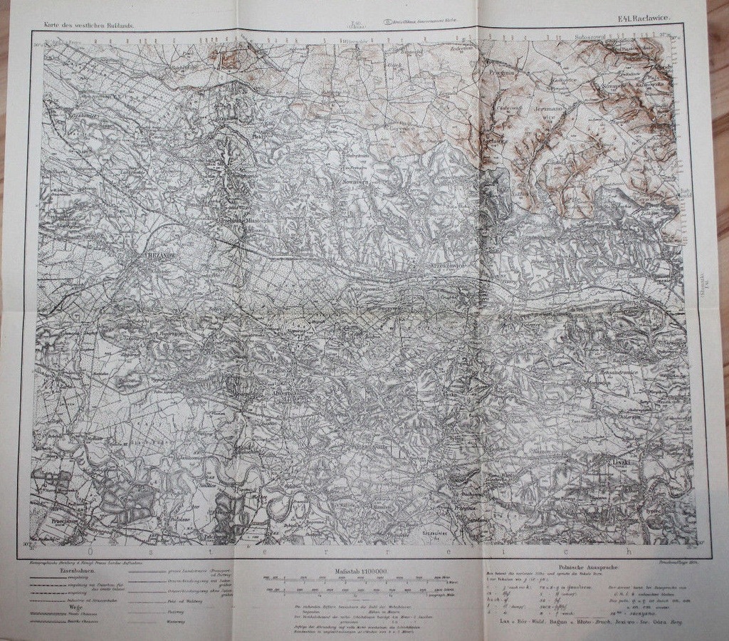 Mapa Polski , Raclawice , Chrzanow 1914 Top