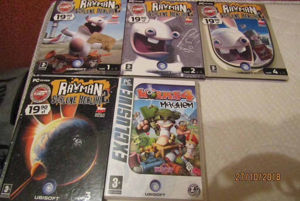 PC gry Worms 4 i Rayman szal. króliki 4 części