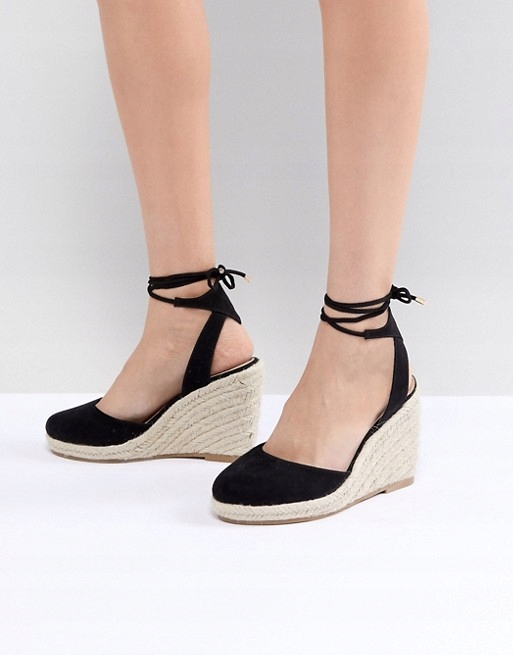 085 Espadryle Na Koturnie Wiazanie Czarne 41 7429609669 Oficjalne Archiwum Allegro