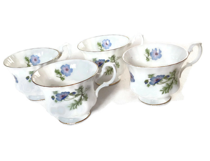 4 filiżanki porcelanowe Richmond Blue Poppy