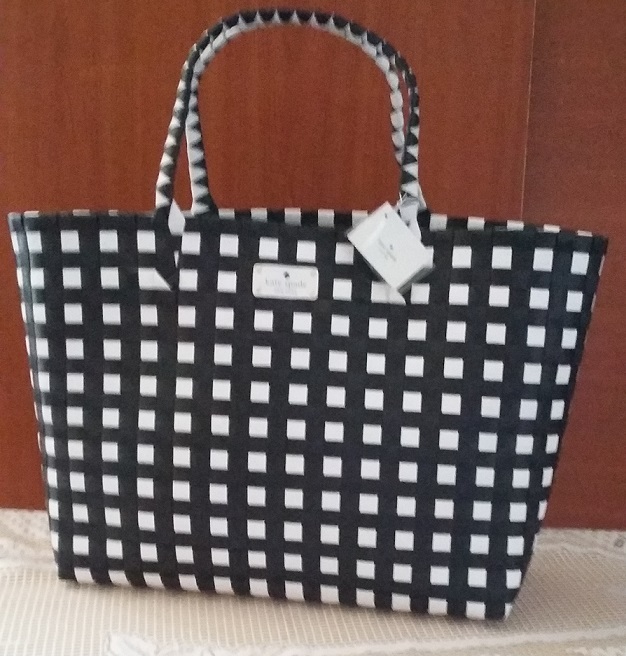 kate spade black and white satchel