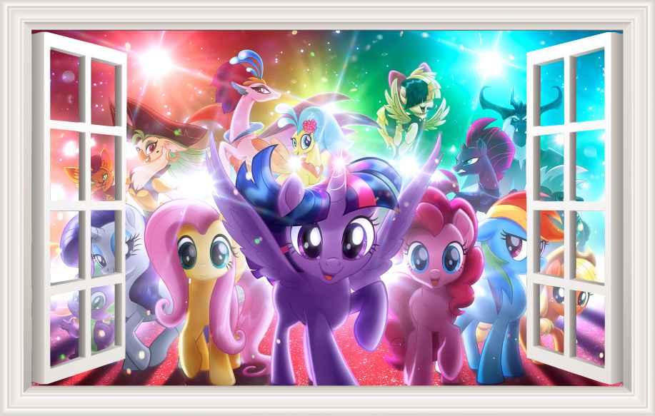 Naklejka  My little Pony Film 3D widok z okna
