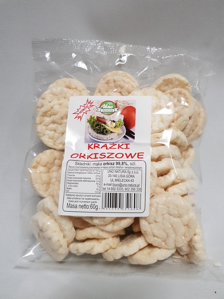 KRĄŻKI ORKISZOWE 60g ZDROWA PRZEKĄSKA