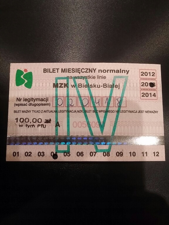 Bilet miesięczny Bielsko Biała - kwiecień 2013