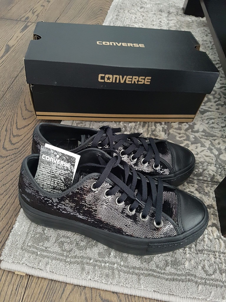 Converse Chuck Taylor All Star OX Cekiny Czarne 7283935567