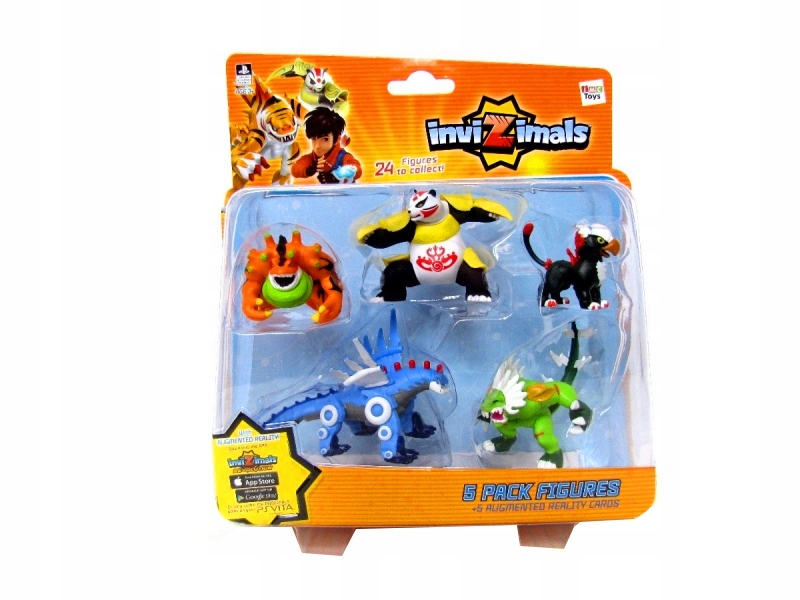 INVIZIMALS FIGURKI + KARTY 5 POSTACI STWORKÓW smok