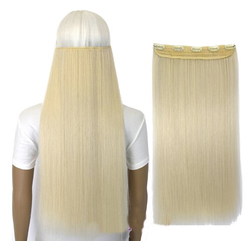 WŁOSY DOCZEPIANE 70 CM BARDZO JASNY BLOND  W62