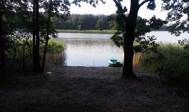 Działka nad jeziorem z linią brzegową