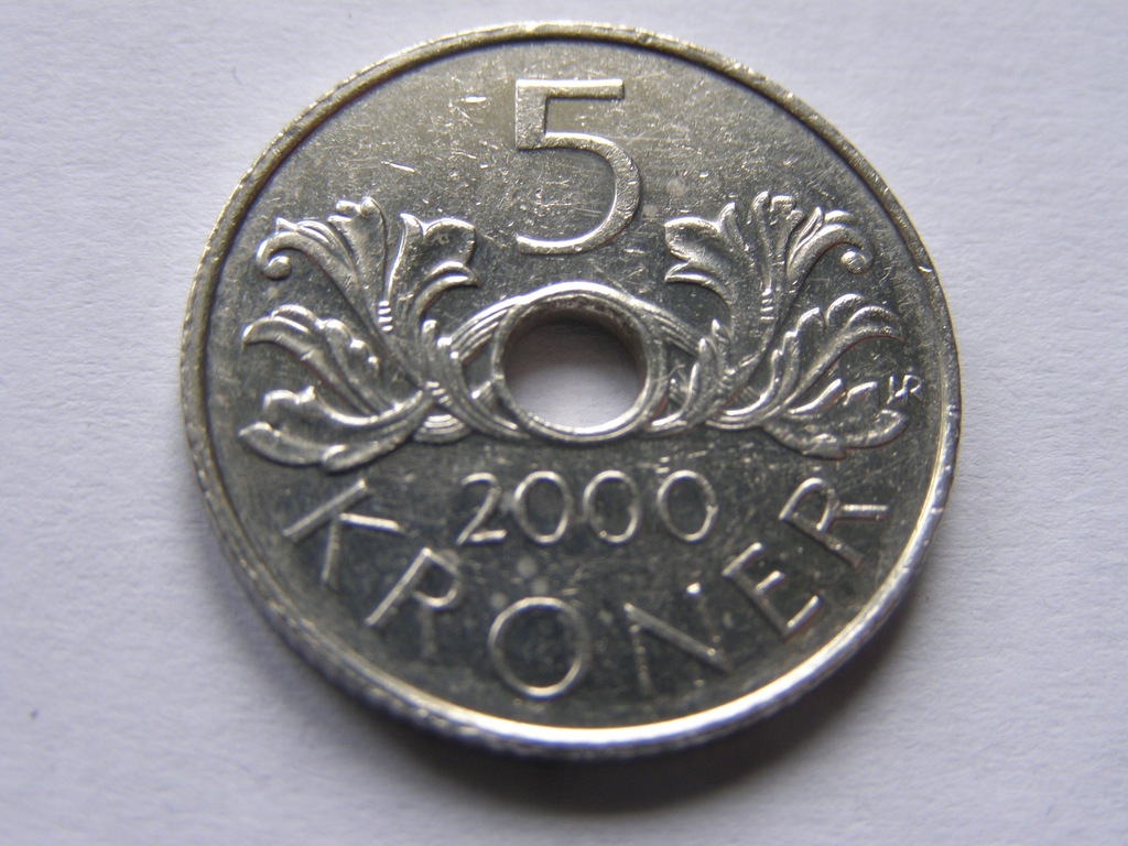 NORWEGIA NORWAY 5 KRONER 2000 ROK !!!!!!!!
