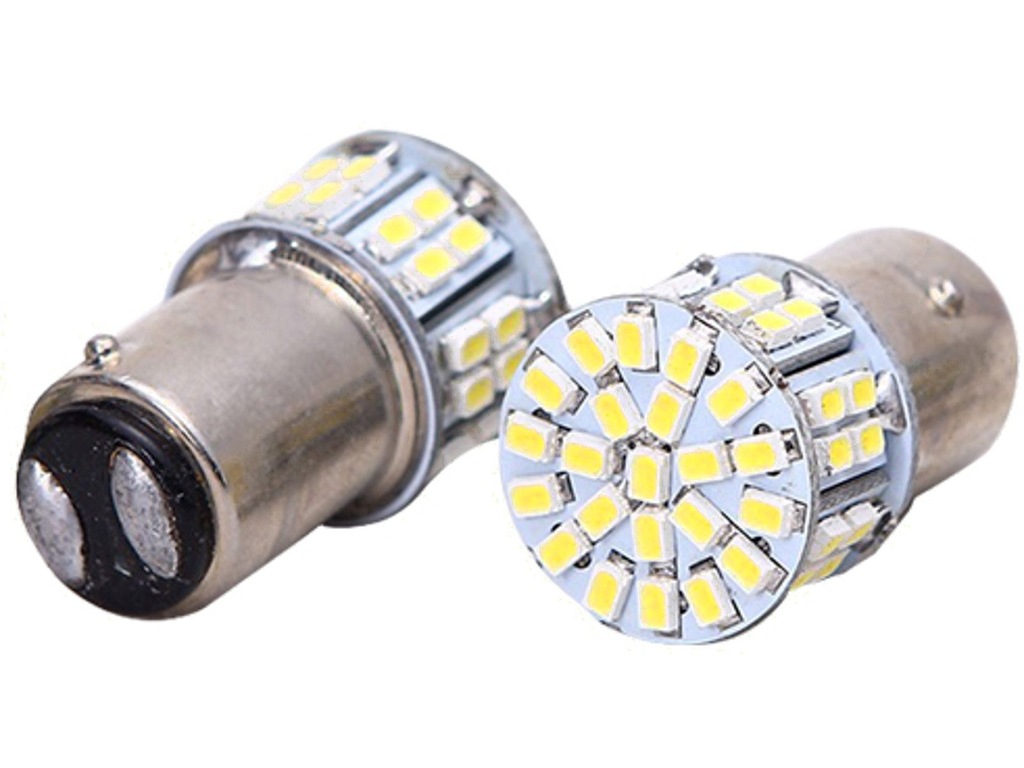 LED P21W/5W Bay15d 50 SMD ŻARÓWKA DWUWŁÓKNOWA BIEL